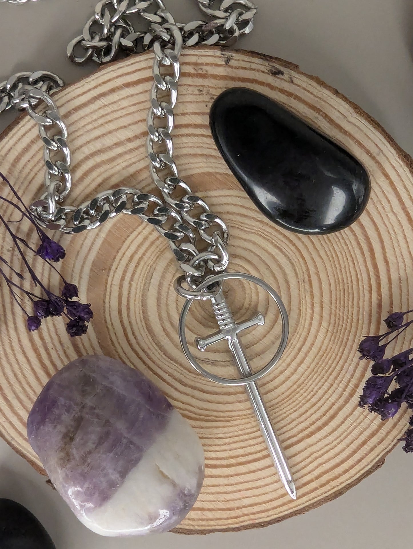 'NOBODY’S HERO' Sword Charm Chain Necklace