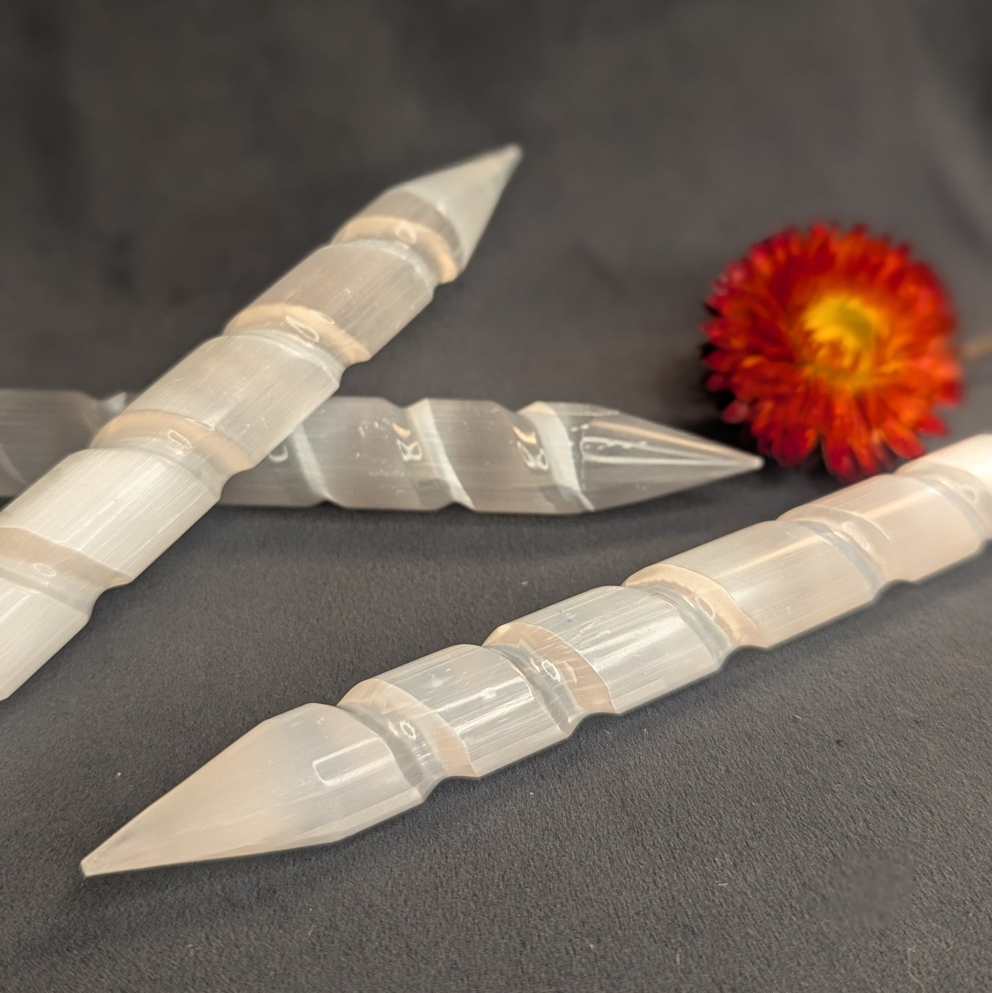 Carved Selenite Wand
