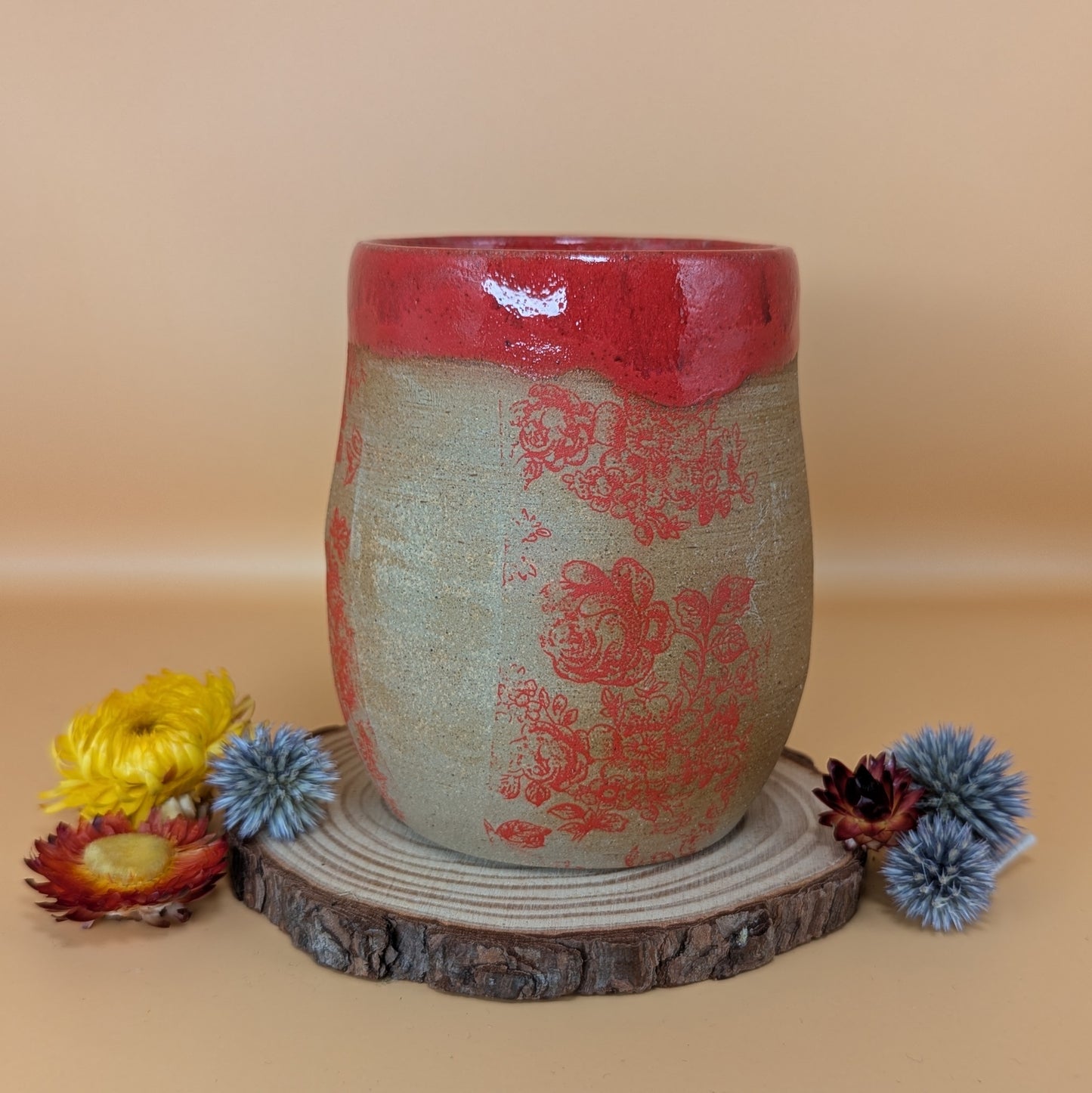 Red Flower Mug