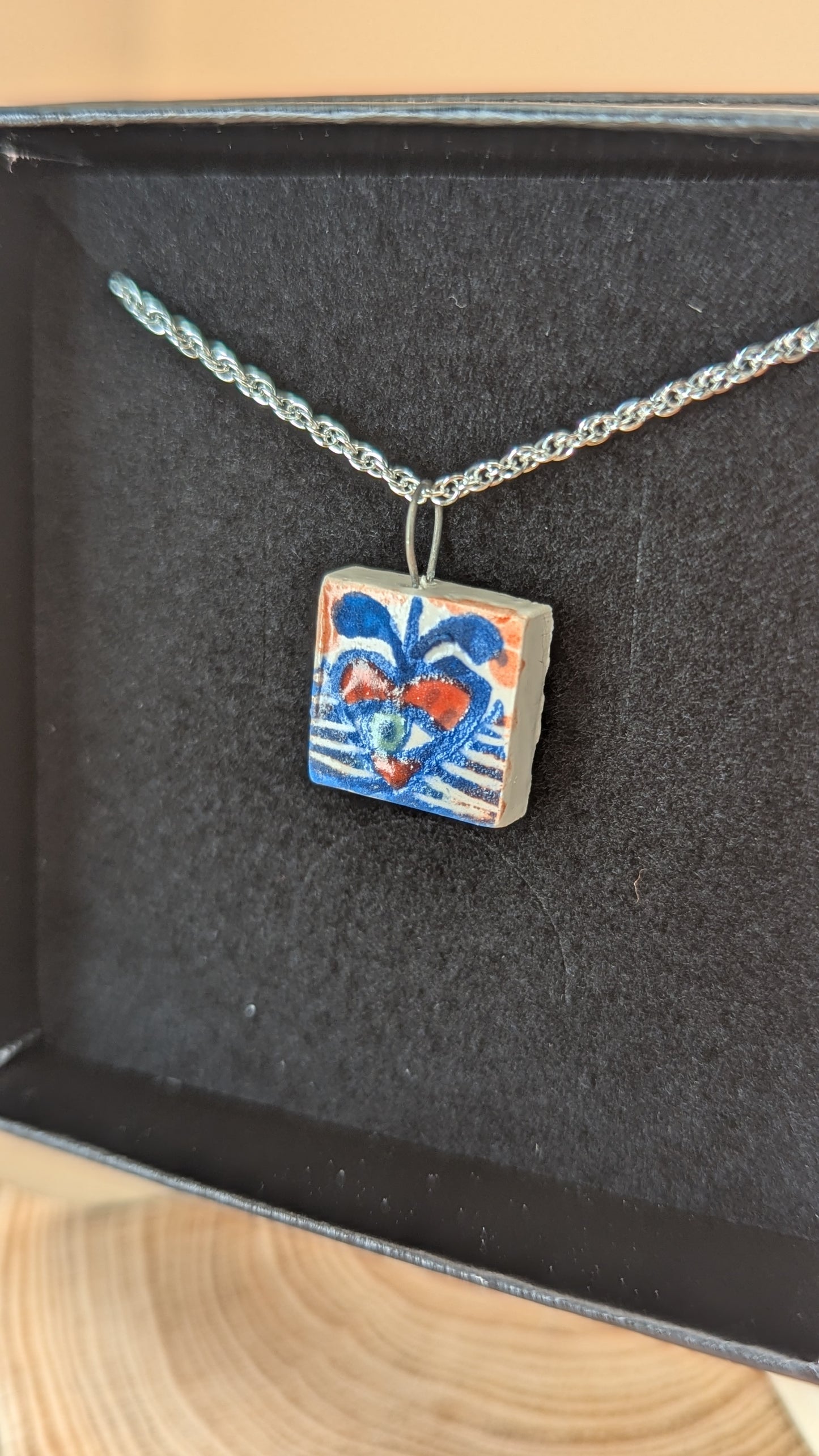 Small Heart and Eye Pendant Necklace