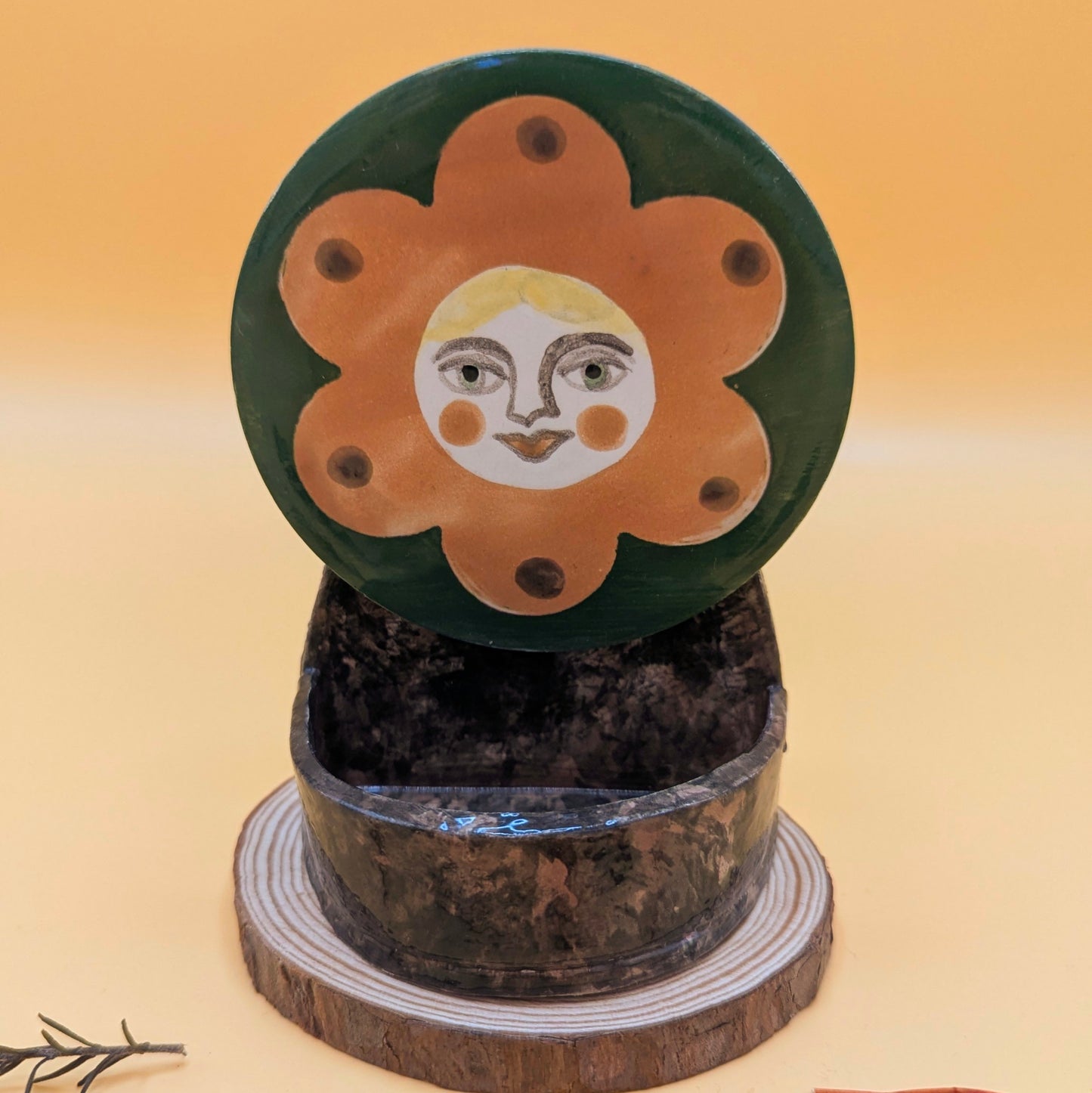 'Flower Face' Ceramic Mini Shelf Ciara Veronica Dunne
