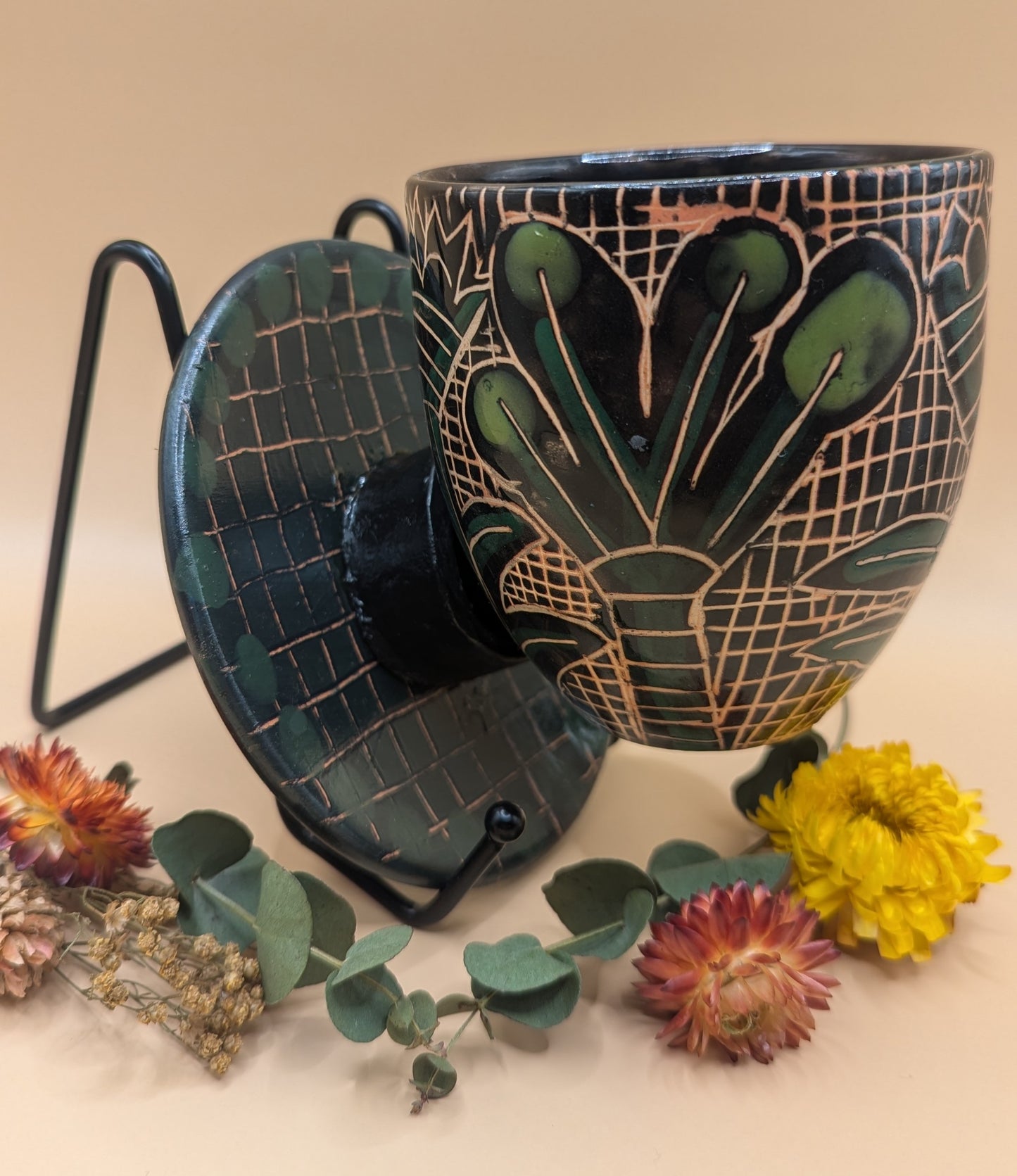 Ceramic Plant Wall Sconce by Ciara Veronica Dunne