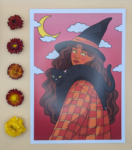 "Black Cat" Print by Cara Illo