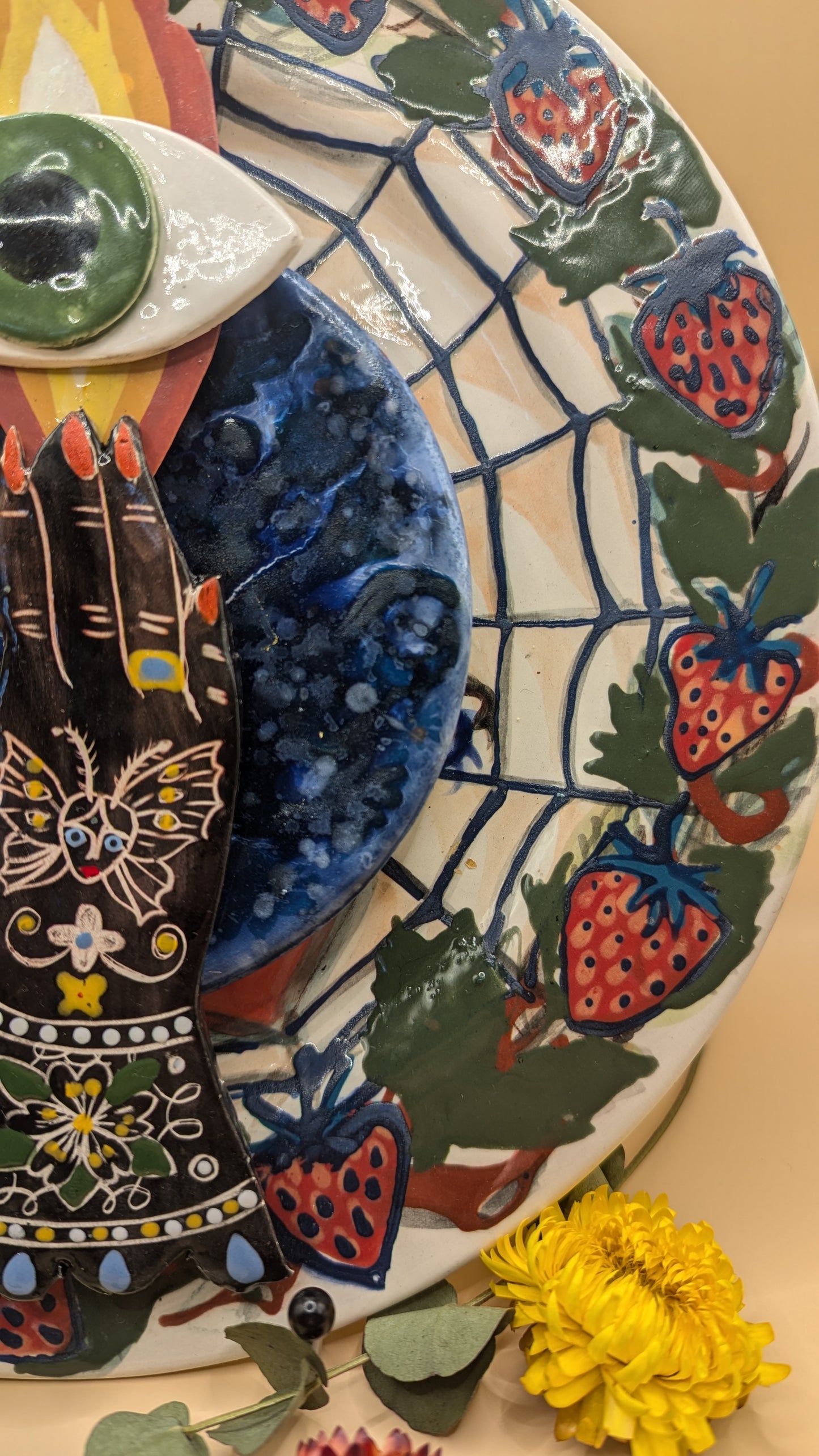 Ceramic Strawberry Plate by Ciara Veronica Dunne