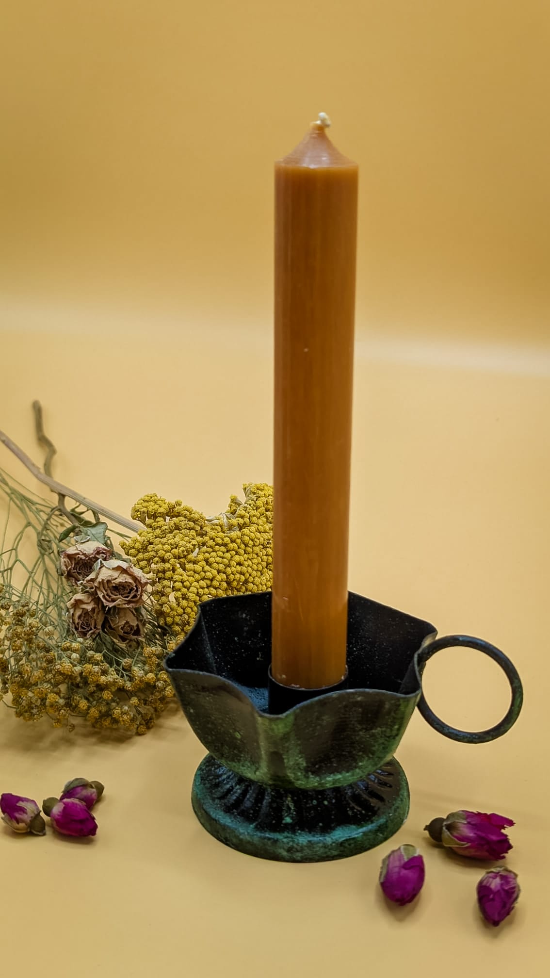 Vintage Moss Iron Candle Holder