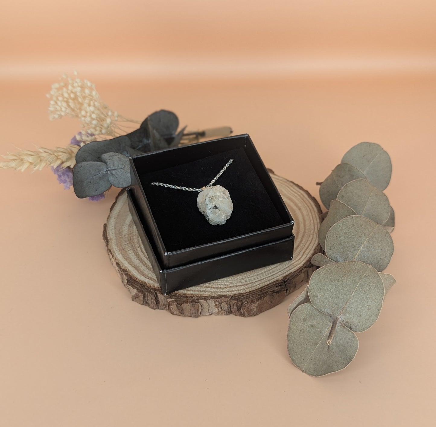 Rough Cut Crystal Pendant Necklace