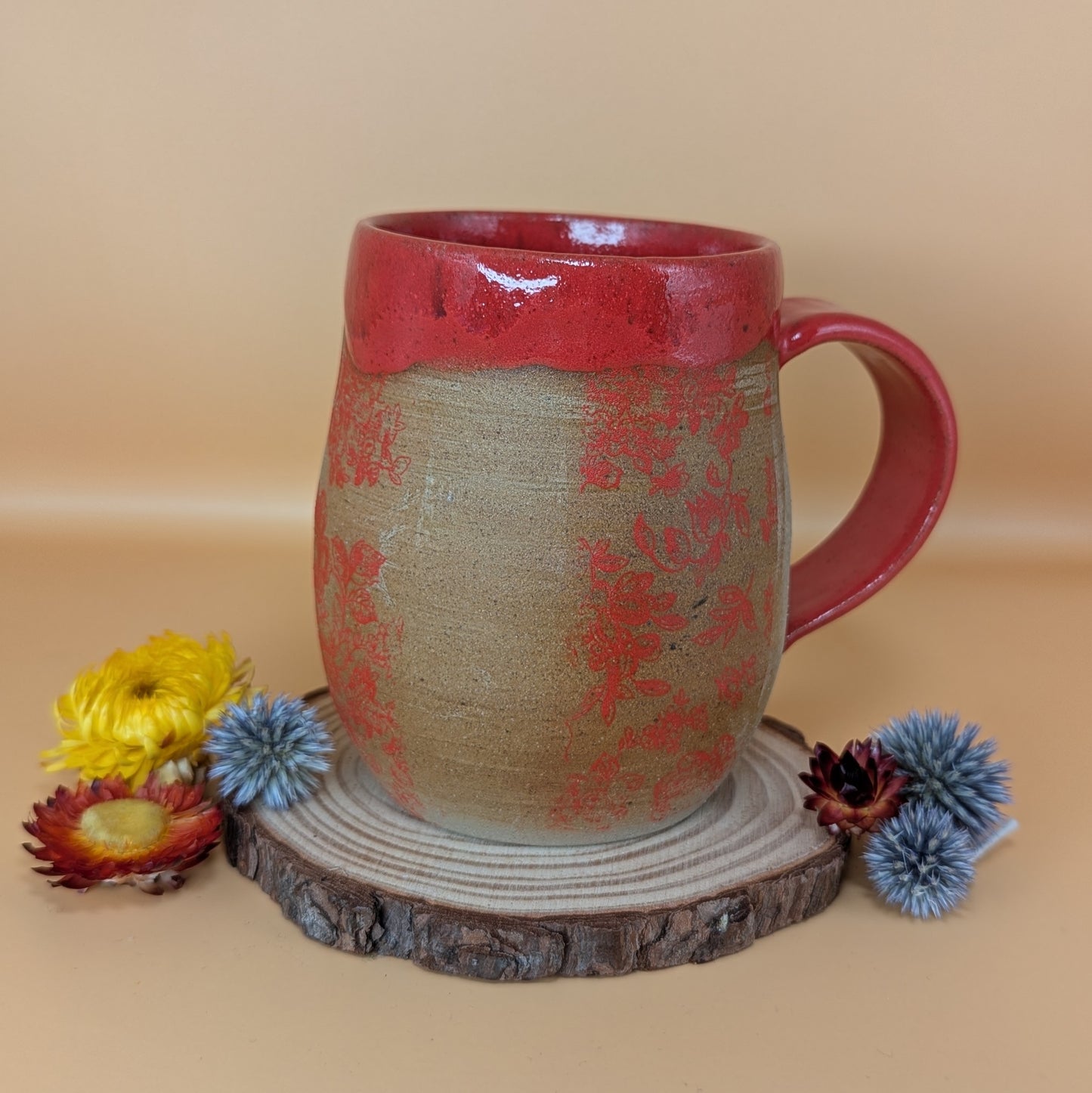 Red Flower Mug