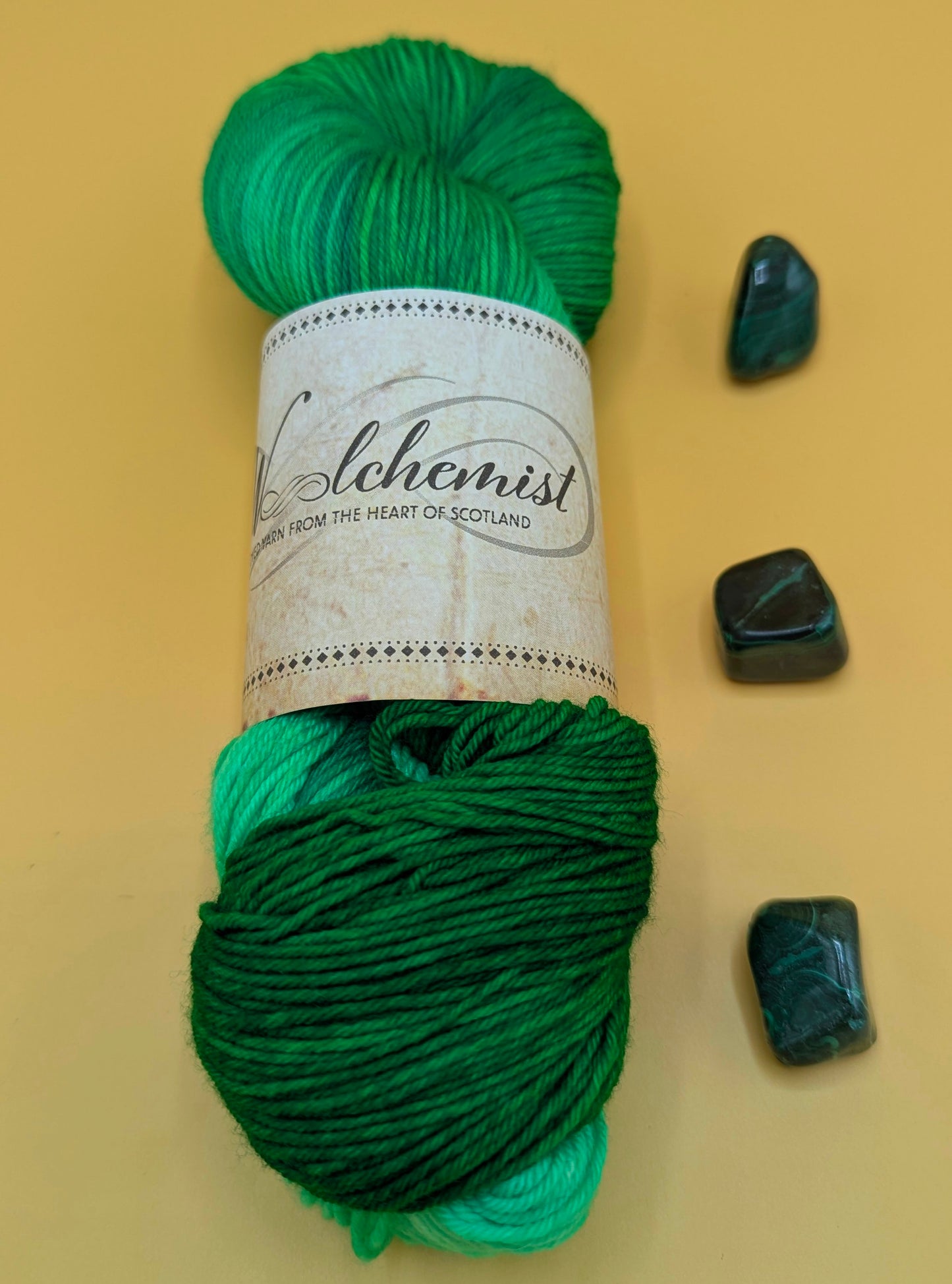 'Malachite' - the Woolchemist Hand Dyed Yarn - 100g