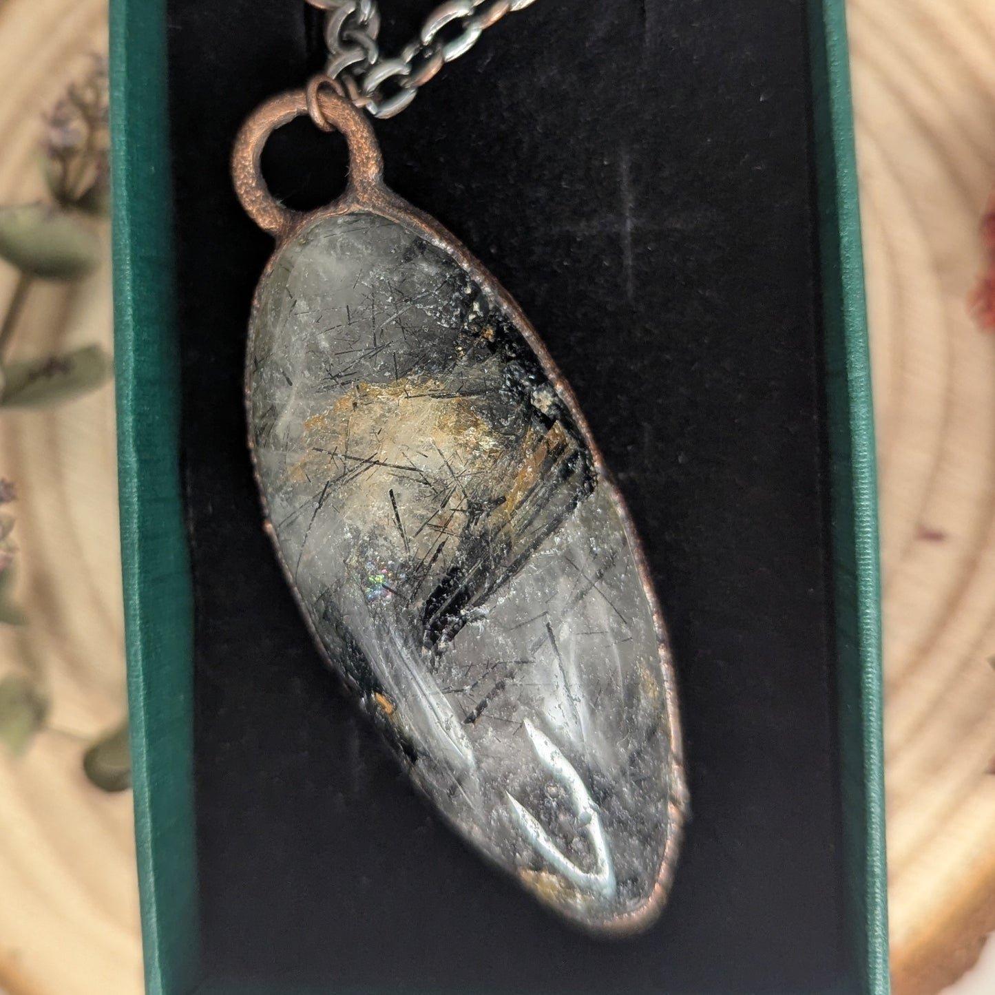 "Keira" Tourmalinated Quartz Pendant