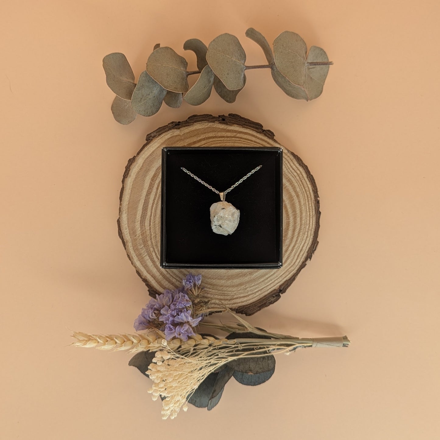 Rough Cut Crystal Pendant Necklace