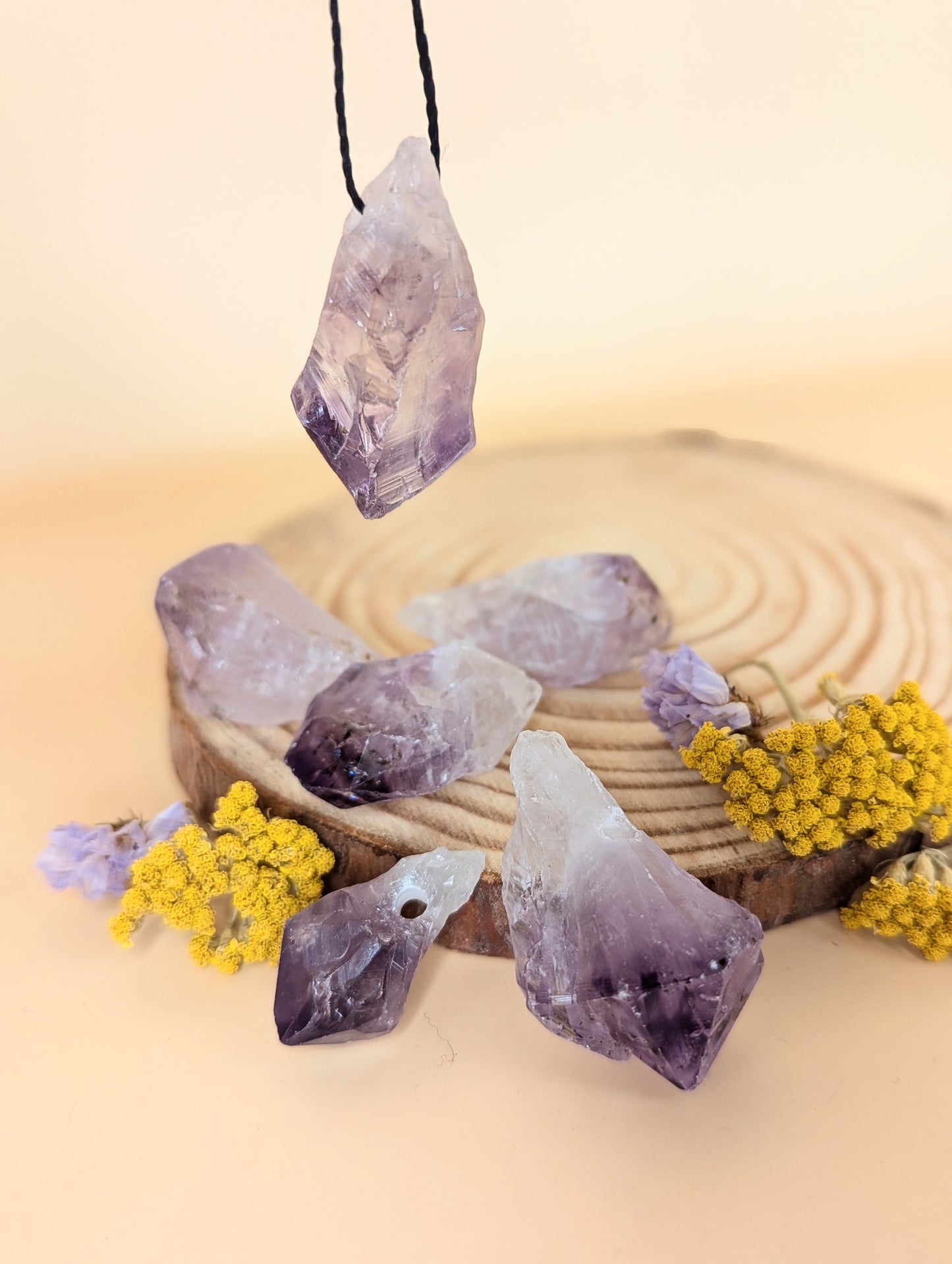 Raw Amethyst Point Pendant (Workshops)