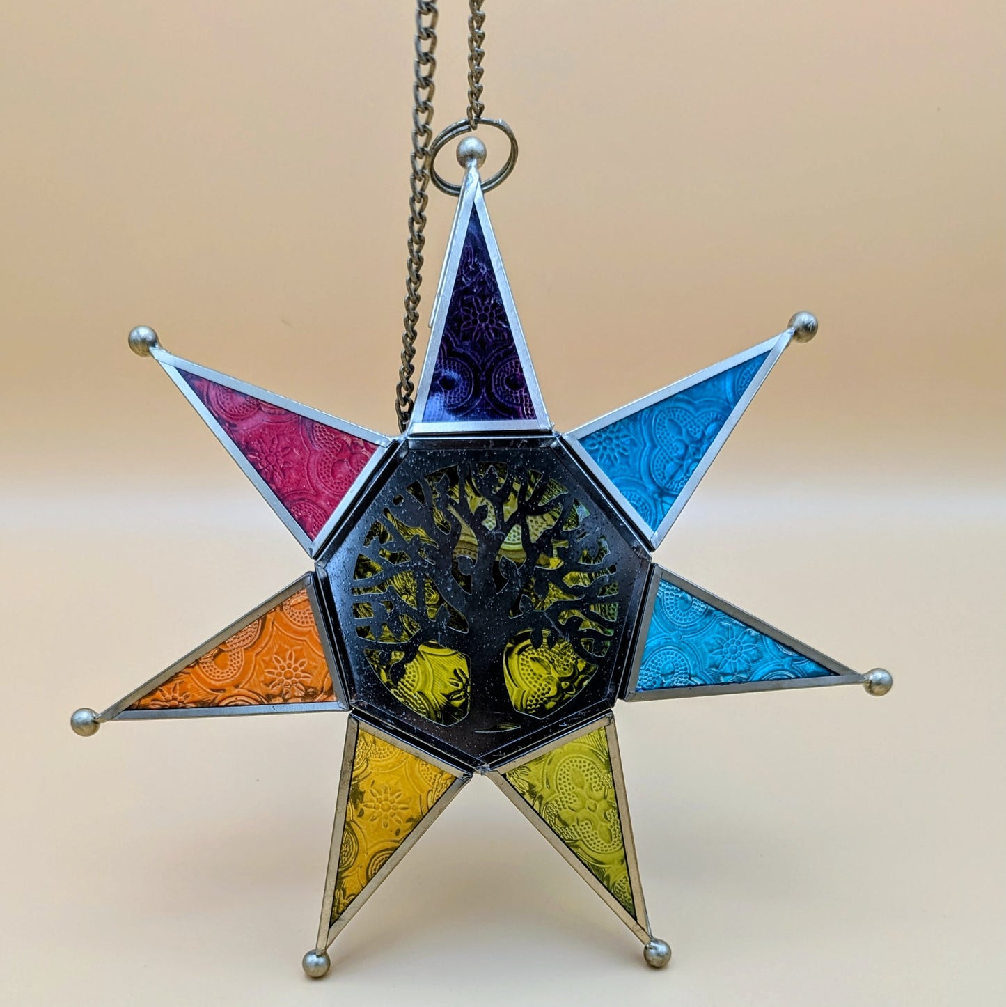 Star Glass Lantern - Tree of Life