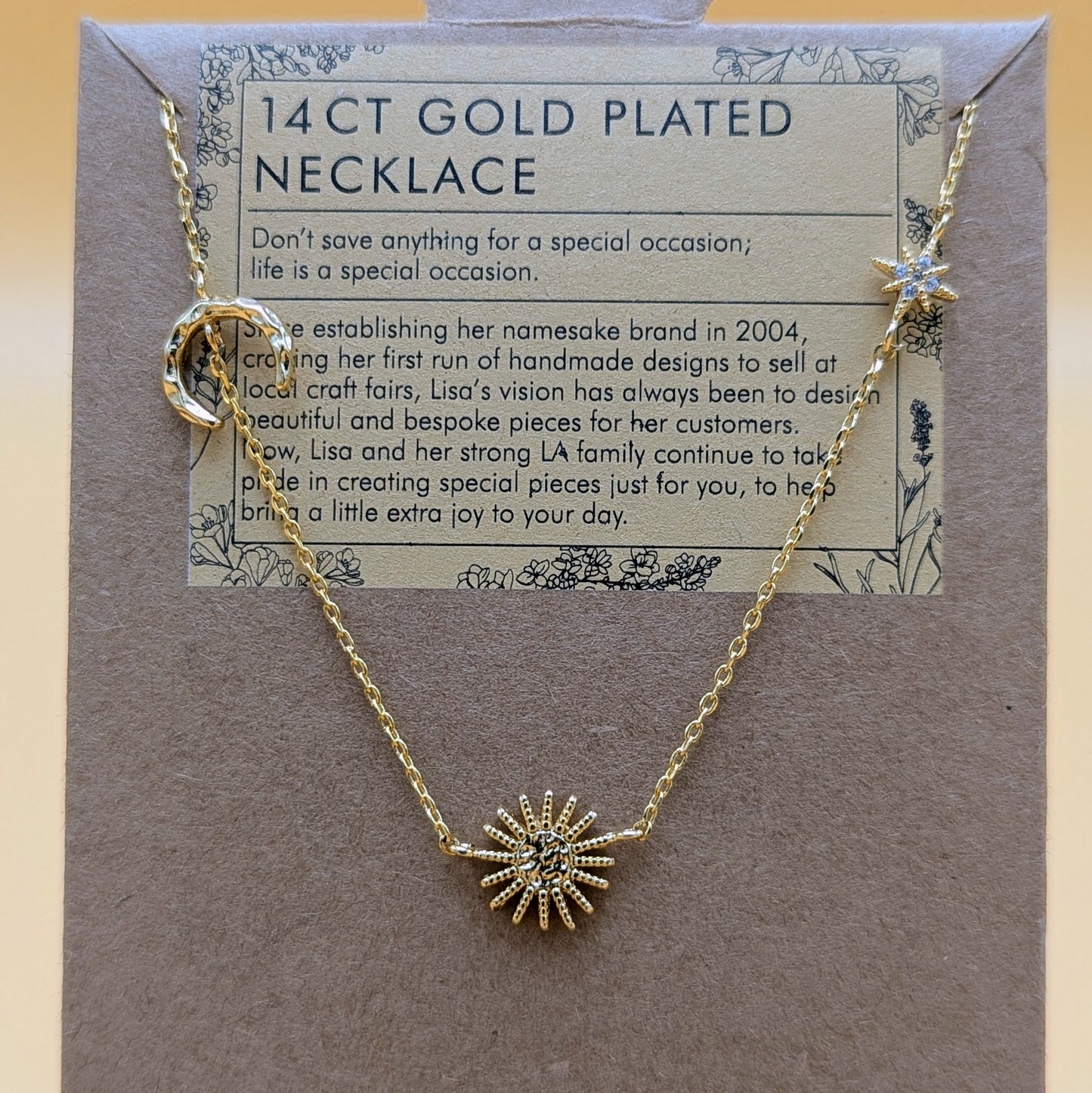 Sun and Moon Chain Necklace in Gold