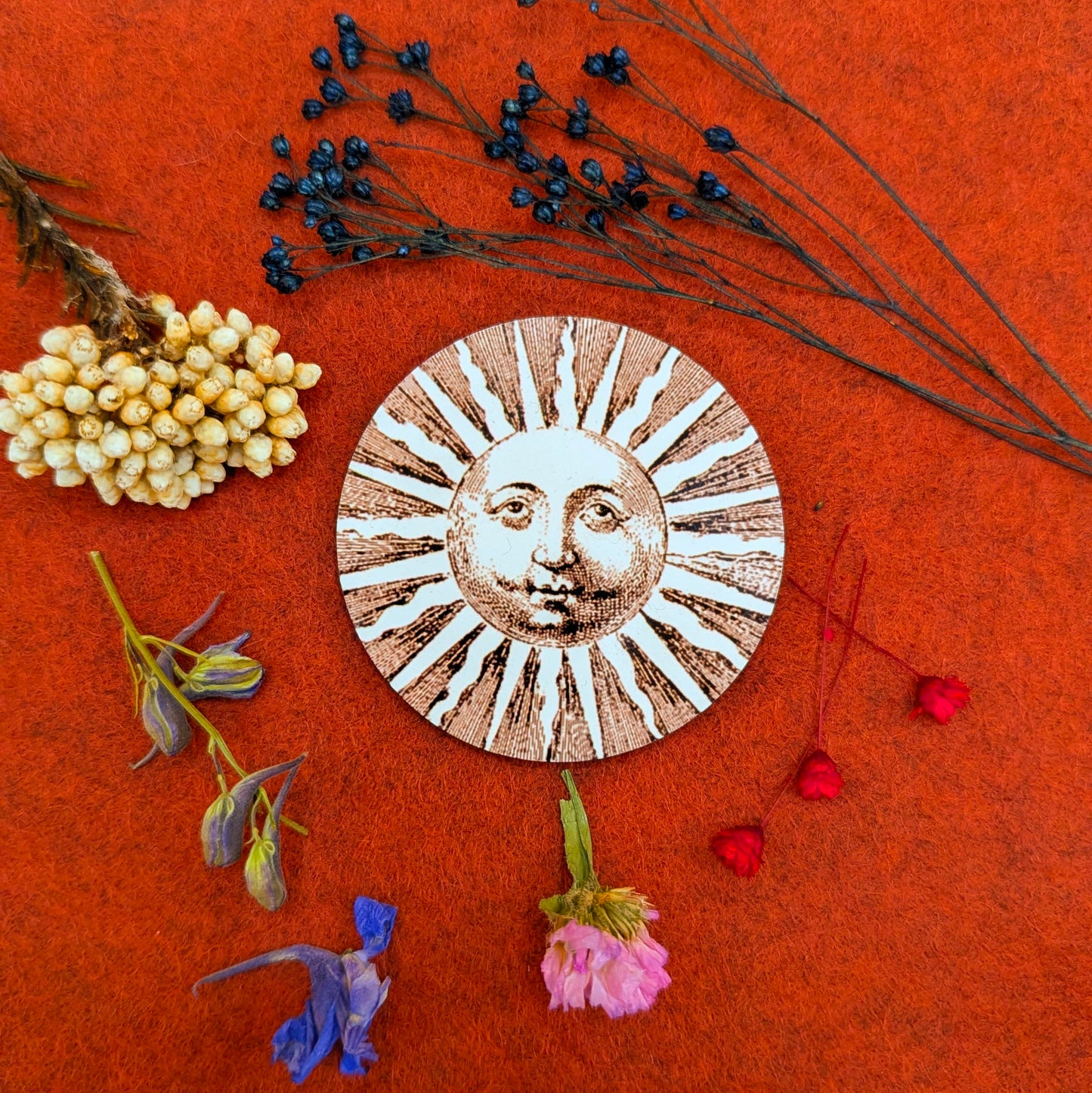 'Vintage Sepia Sun' Fridge Magnet