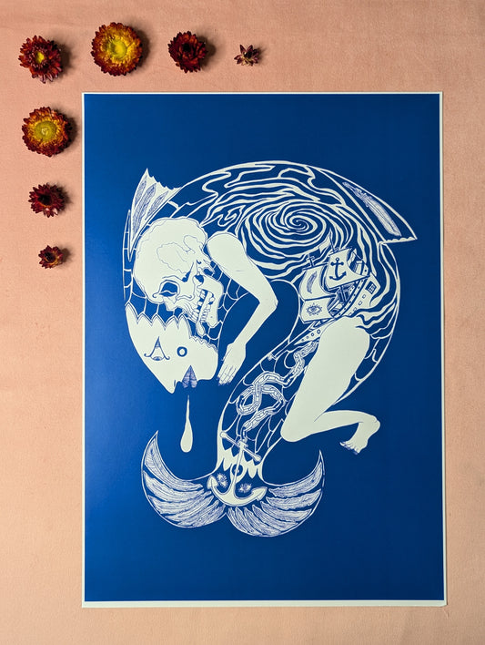 "Remora (Merman)" Print by Theo Cleary