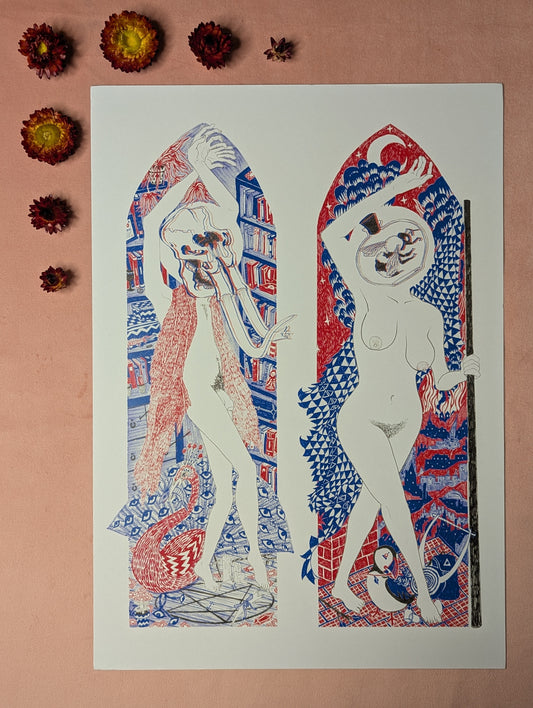 "Anaglyph II (Mammoth)" Print by Theo Cleary