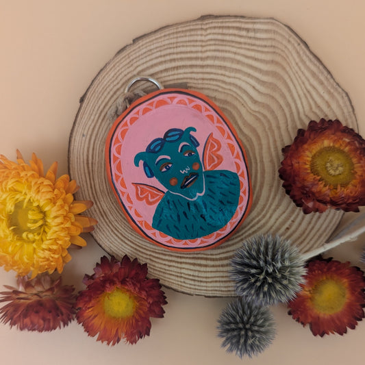 “Winged Coyote” Dish Painting by Fiona Beveridge