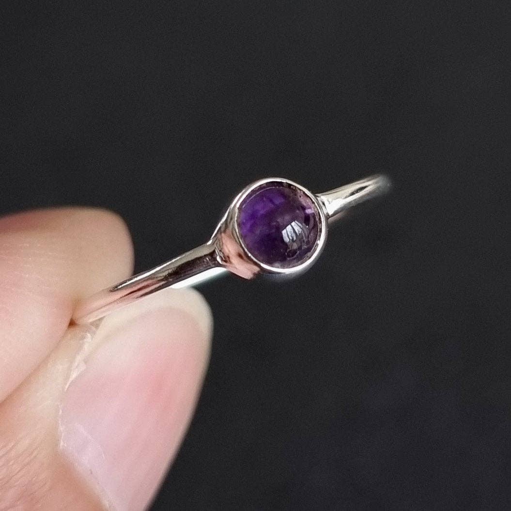 Sterling Silver Amethyst Stacking Ring