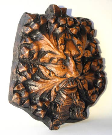 Gothic Pagan Green Man - Reproduction Cathedral Carving