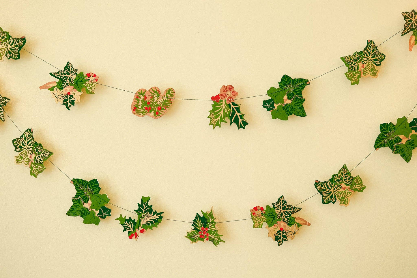 Holly and Ivy Sewn Garland