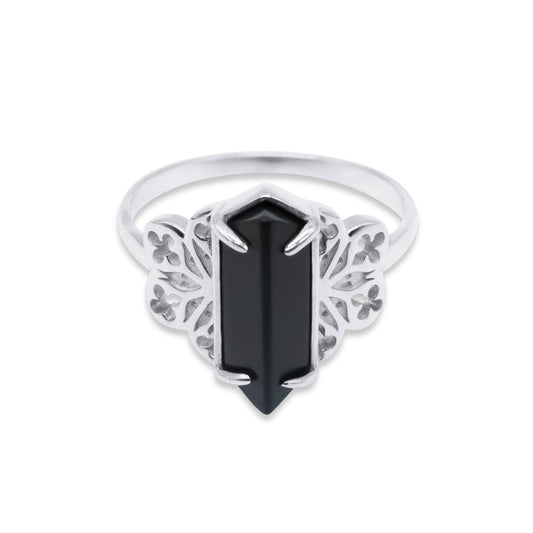 Repent Medieval Black Gemstone Ring