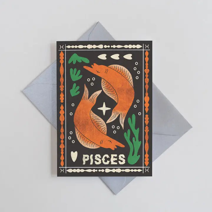 Pisces Birthday Mini Card by Printer Johnson
