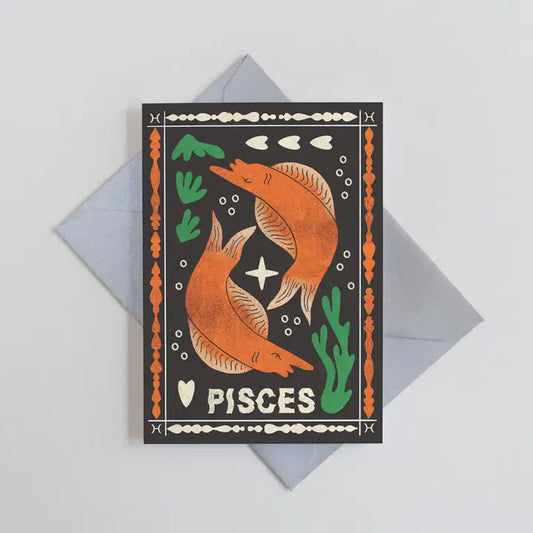 Pisces Birthday Mini Card by Printer Johnson