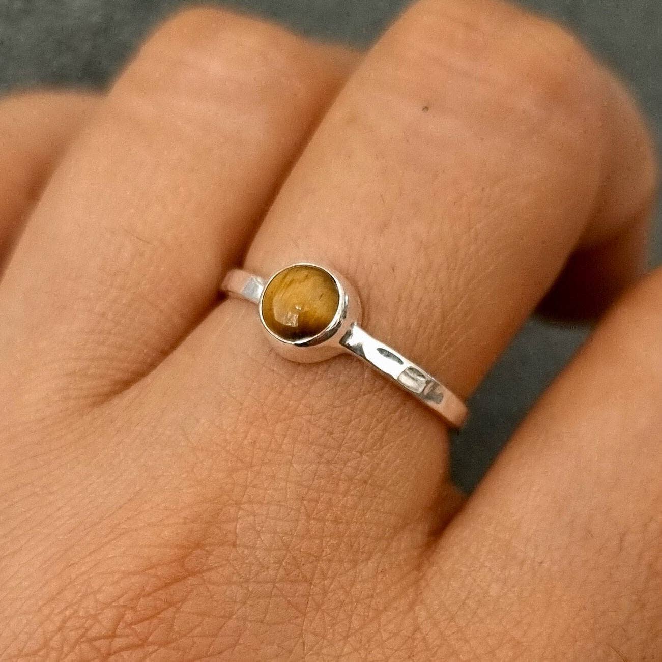 Sterling Silver Tigers Eye Stacking Ring