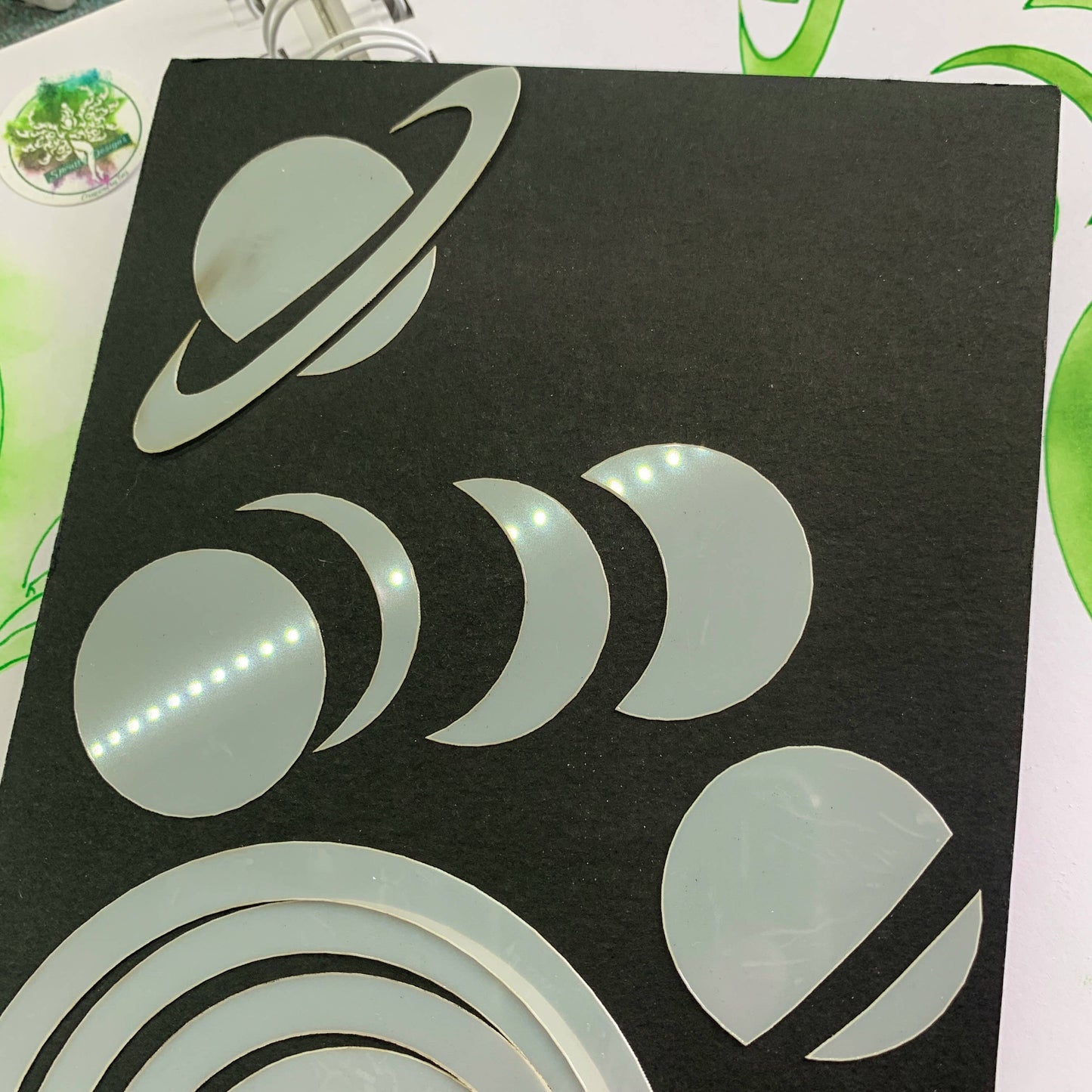 Silhouette Moon and Planet Journal Stencil