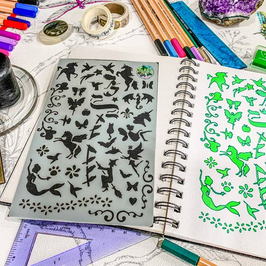Magical Creatures Journal Stencil