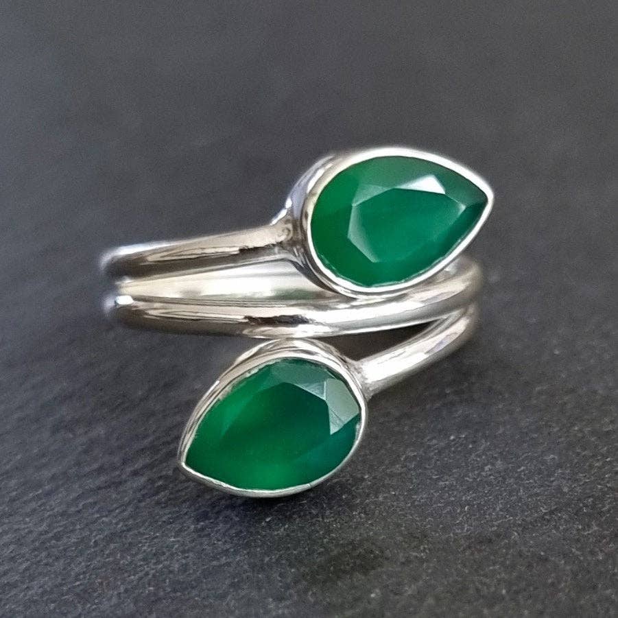 Green Onyx Sterling Silver Ring