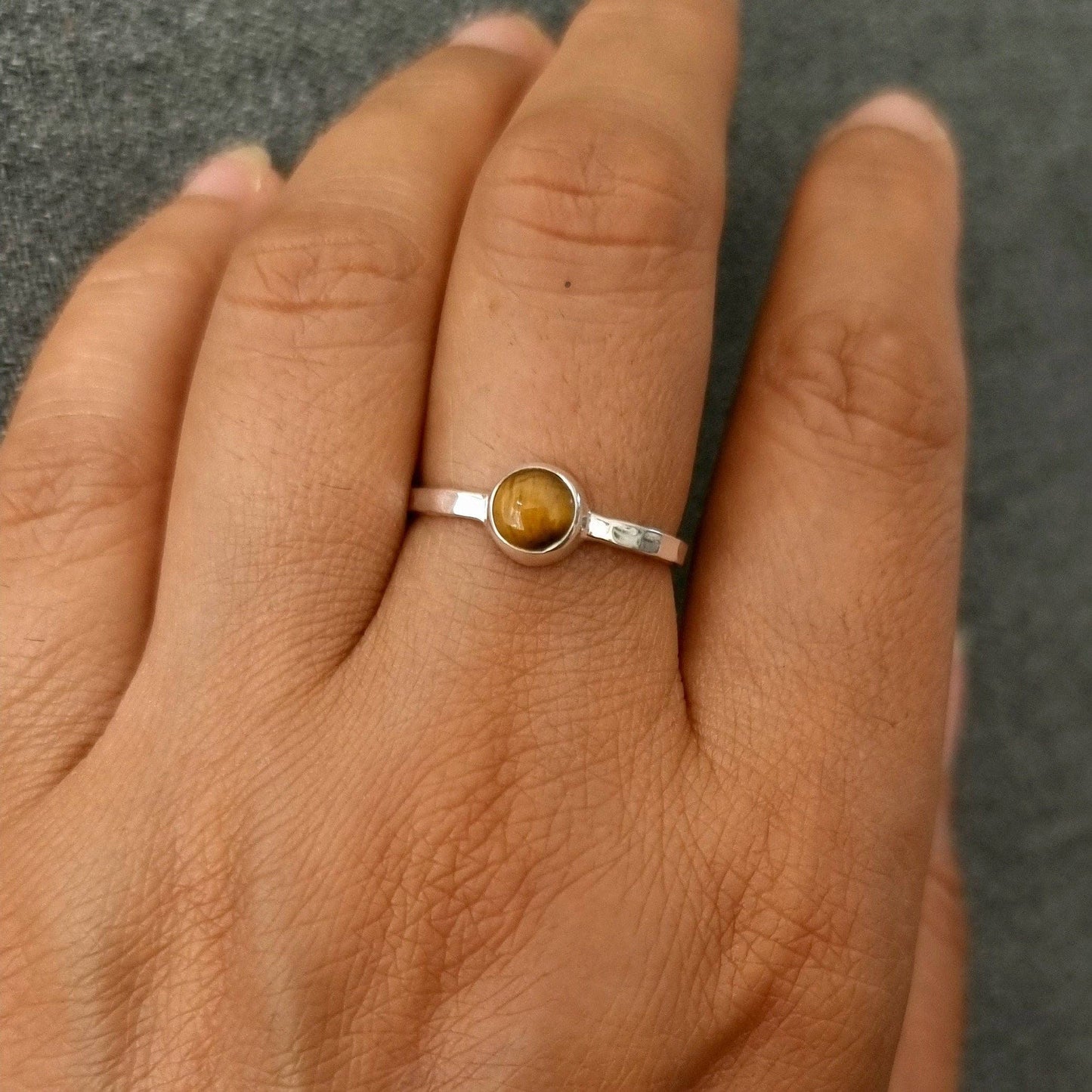 Sterling Silver Tigers Eye Stacking Ring