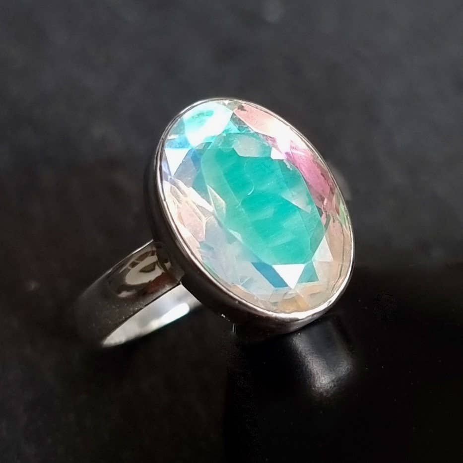 Sterling Silver Mercury Mist Topaz Ring