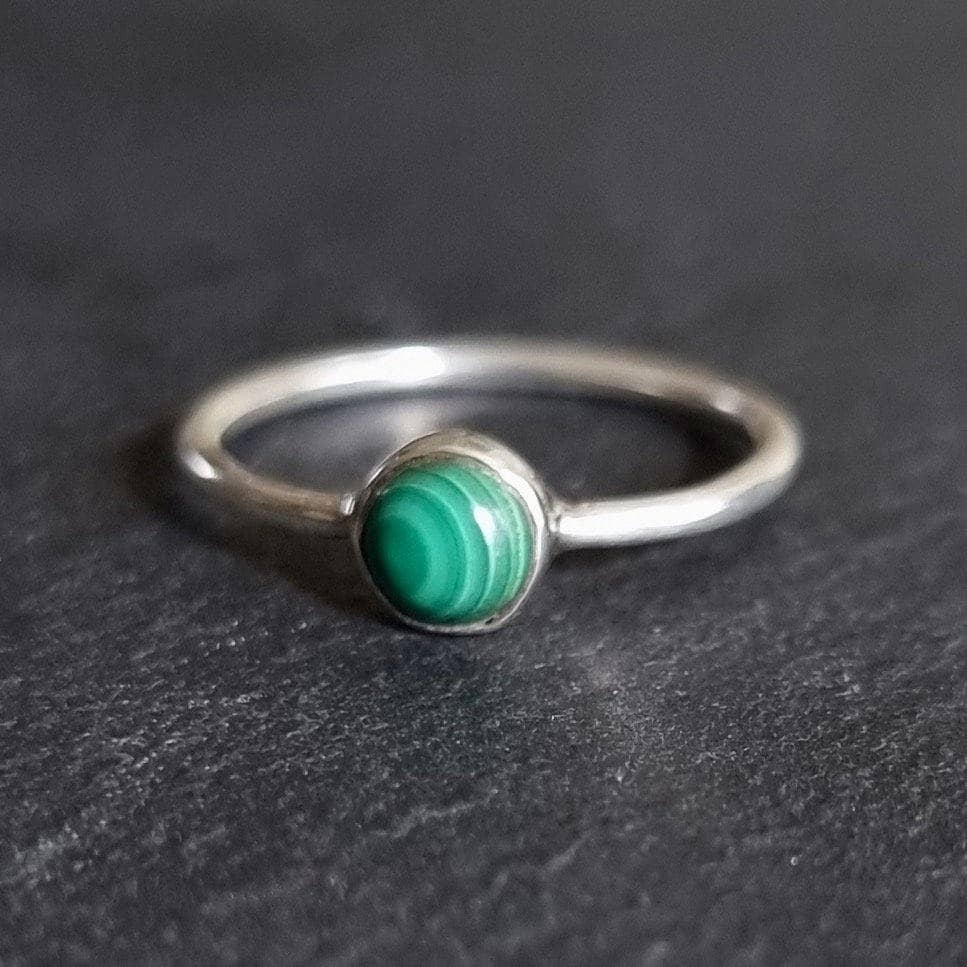 Malachite Sterling Silver Stacking Ring