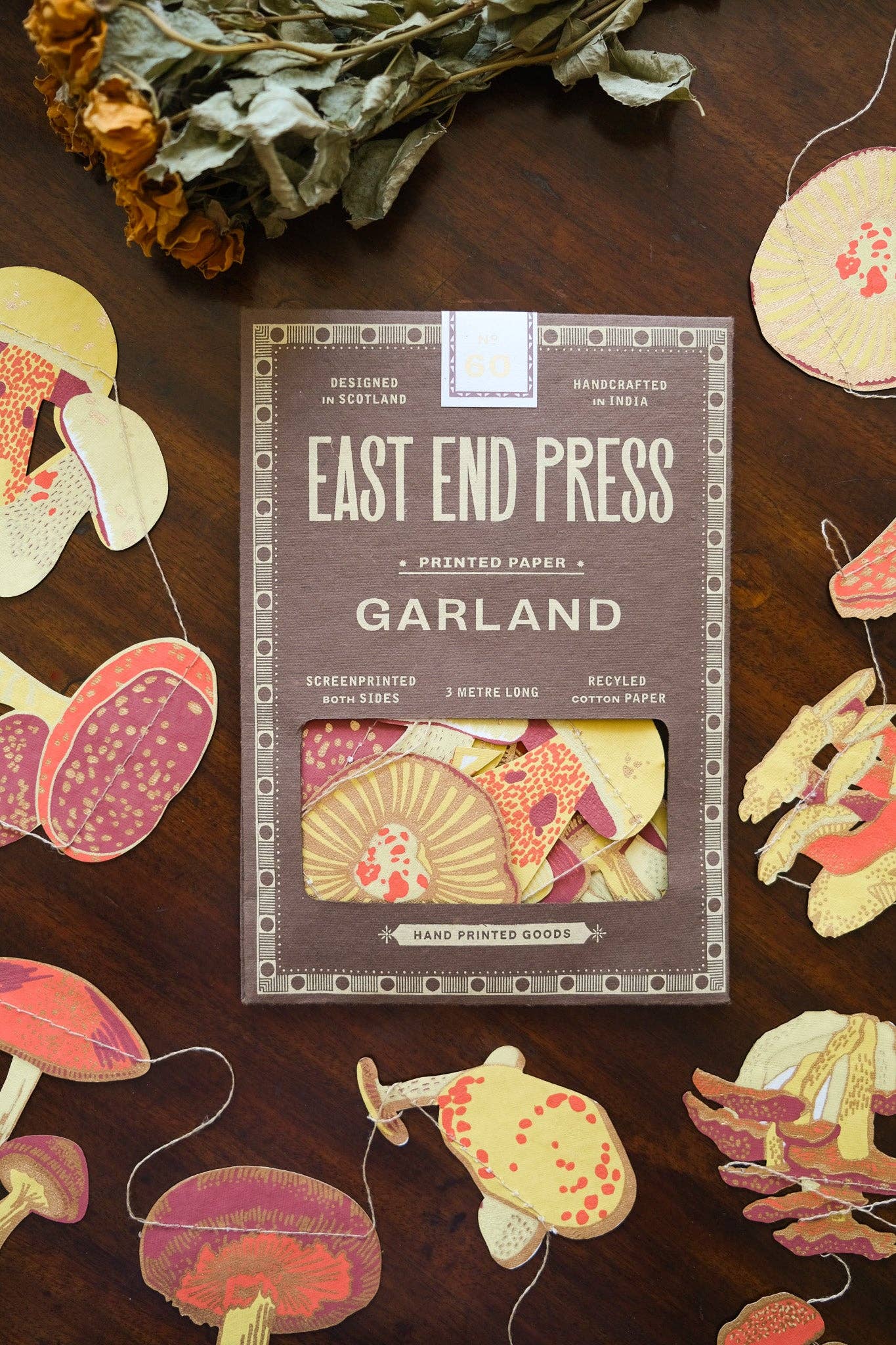 'Mushroom' Paper Garland by East End Press