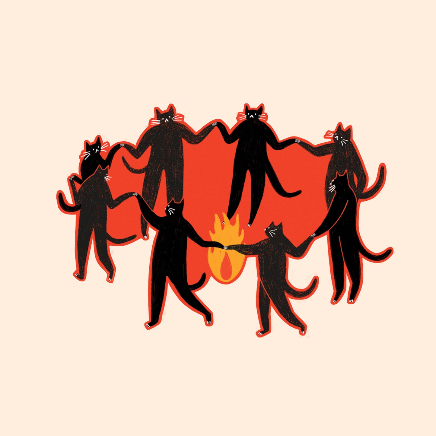Culty Cats Sticker by Little Black Cat