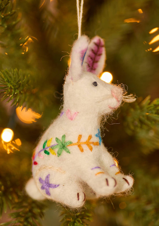 Felt Embroidered Rabbit Decoration