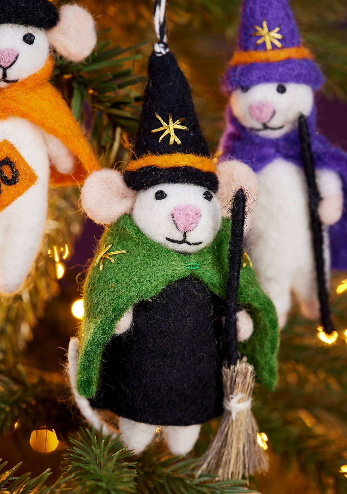 Felt Witch Mice Decoration