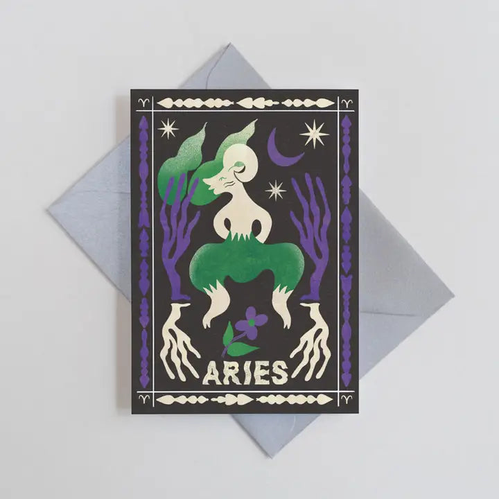 Aries Birthday Mini Card by Printer Johnson