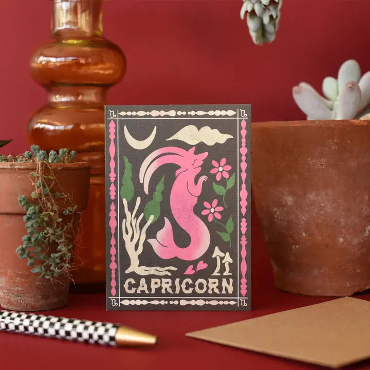 Capricorn Birthday Mini Card by Printer Johnson