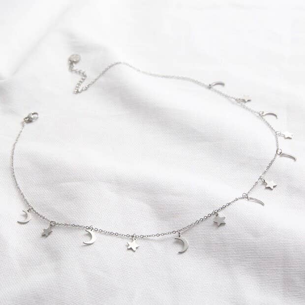 Star and Moon Charm Necklace