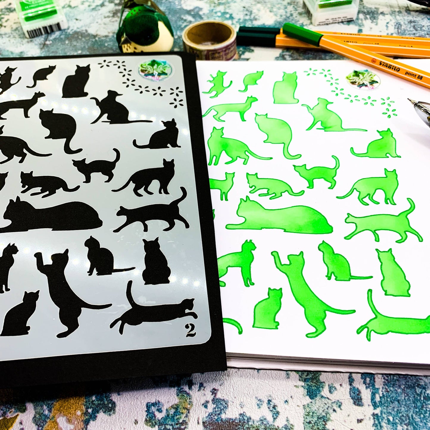 Cats Journal and Arts Crafts Stencil