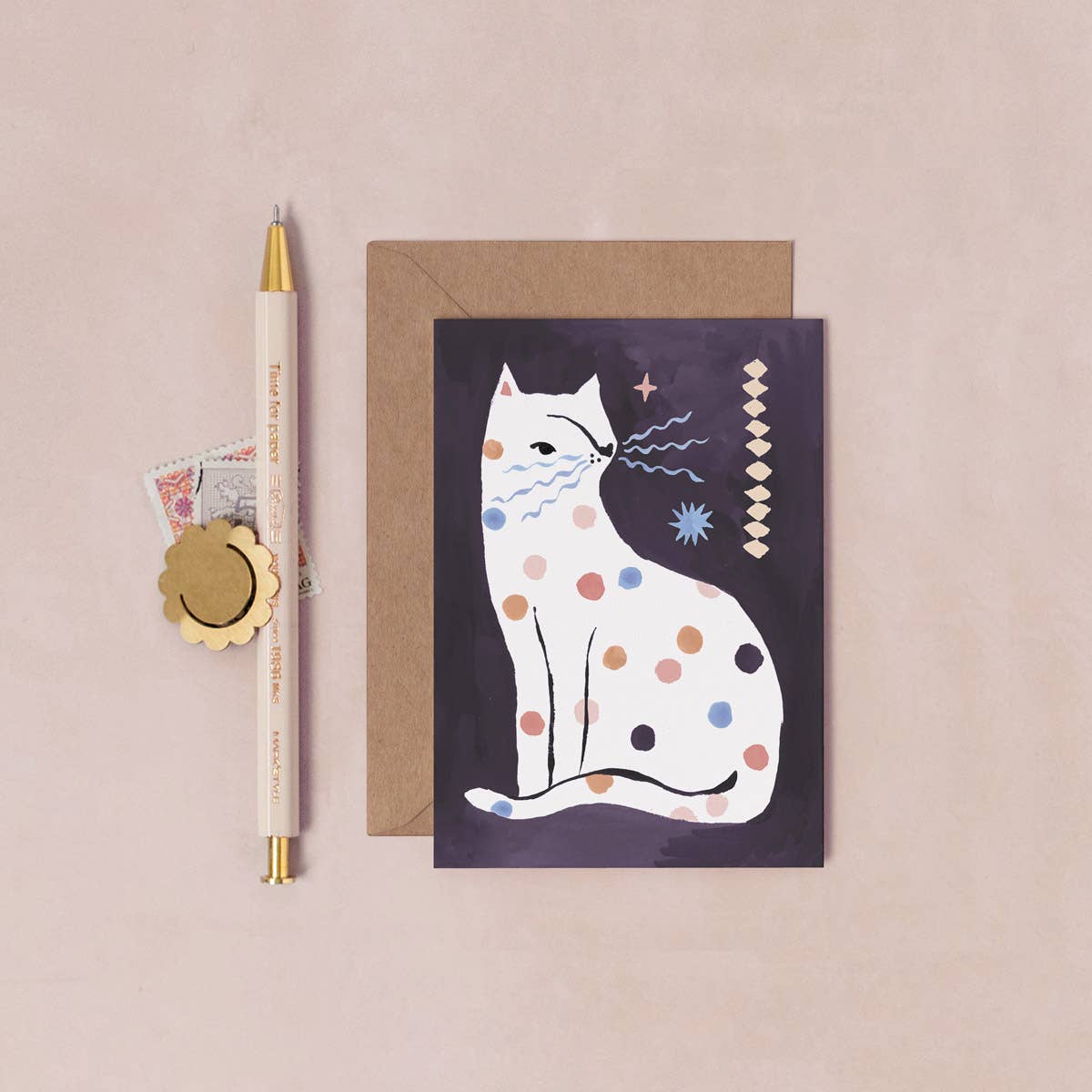 Cat Mini Card Dotty Cat Mini Card | Blank Card | Mini Greeting Cards – Wheel of Fate