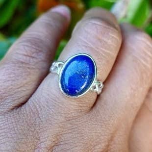 Sterling Silver Lapis Lazuli Celtic Weave Ring