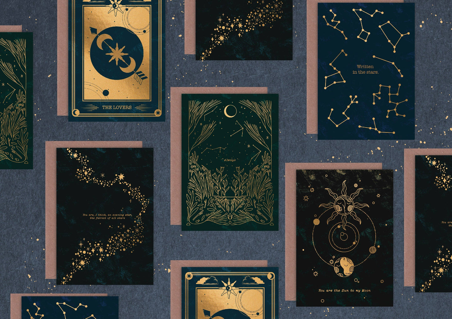 The Lovers Gold Foiled A6 Greeting Card by Lione & Sheikh