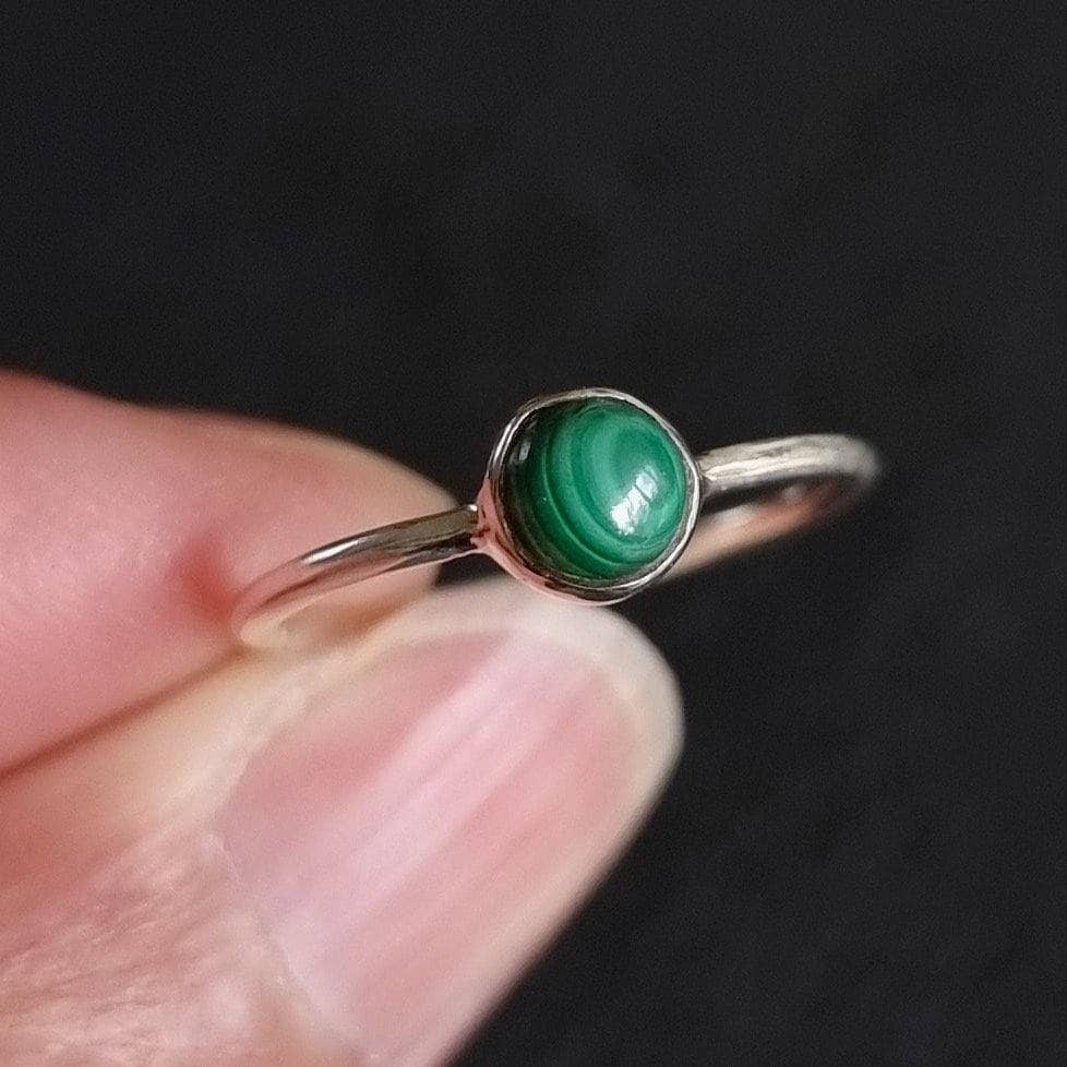 Malachite Sterling Silver Stacking Ring