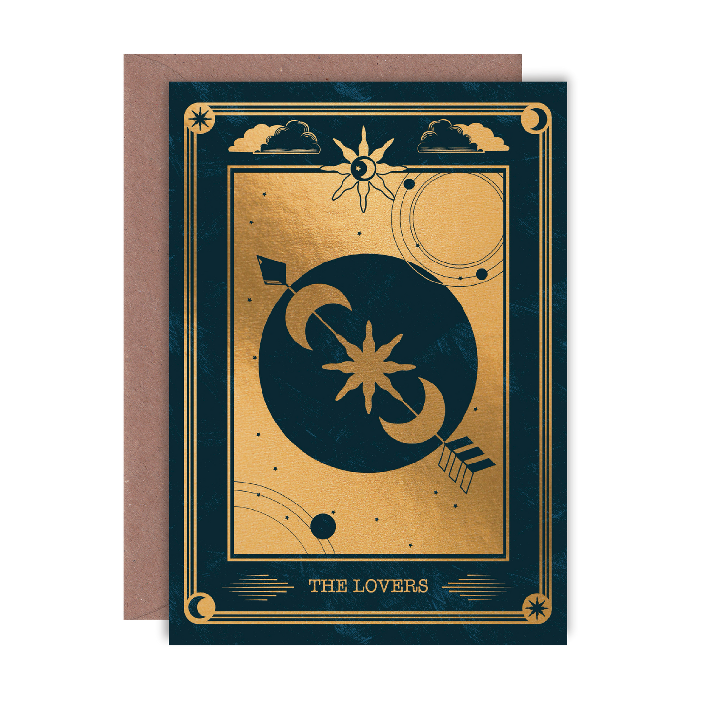 The Lovers Gold Foiled A6 Greeting Card by Lione & Sheikh