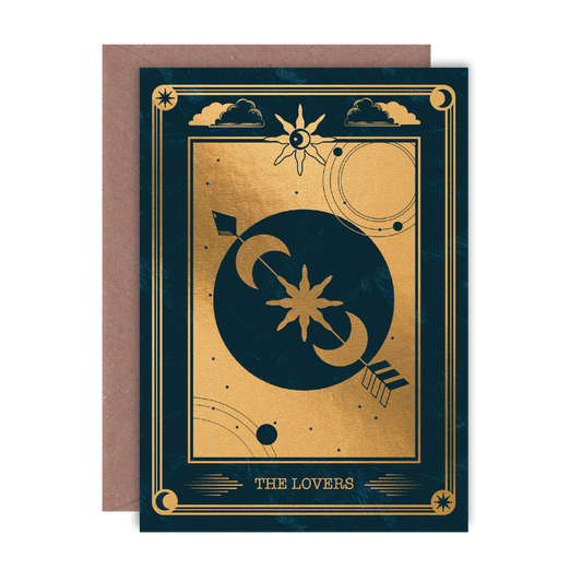 The Lovers Gold Foiled A6 Greeting Card by Lione & Sheikh