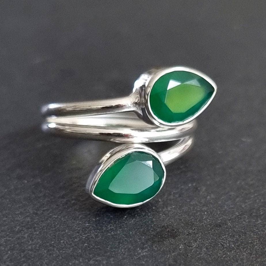 Green Onyx Sterling Silver Ring