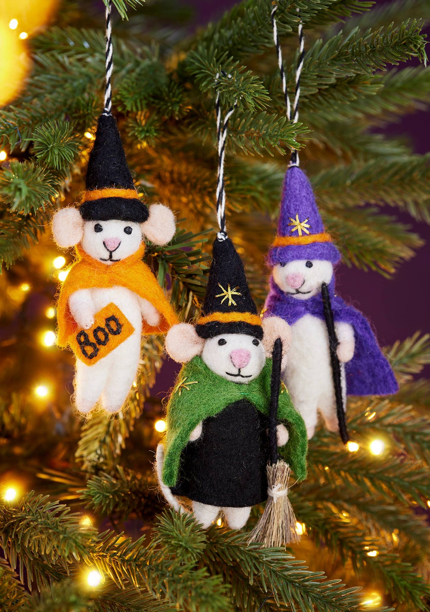 Felt Witch Mice Decoration